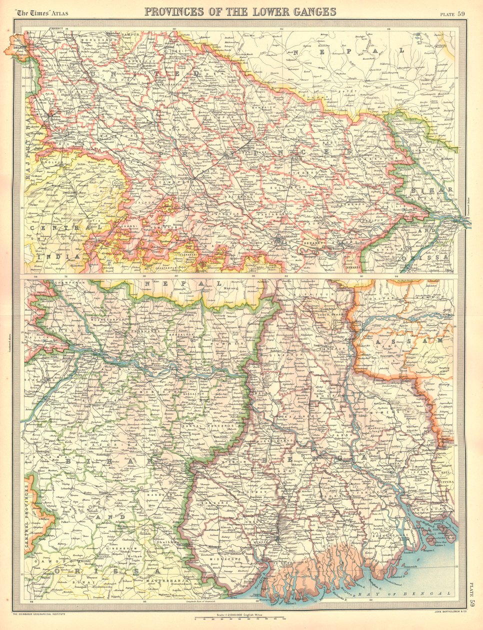 Mapa das Províncias do Ganges Inferior de Unbekannt