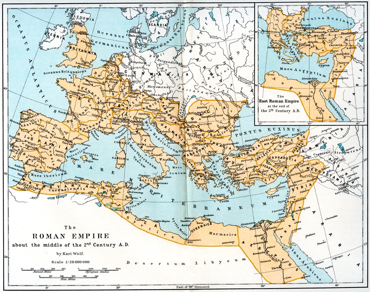 Mapa do Império Romano, século II dC, 1902 de Unbekannt