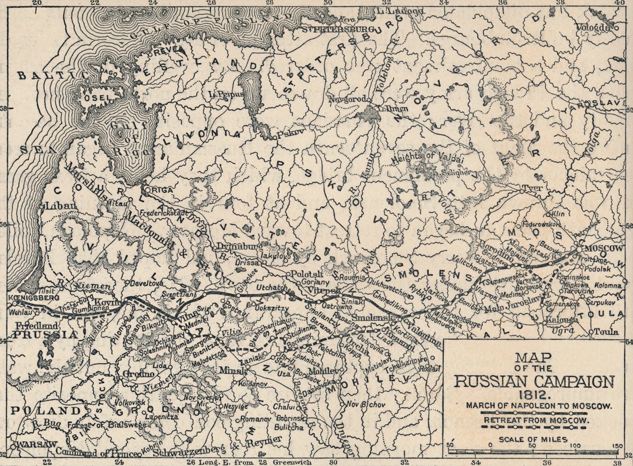 Mapa da Campanha Russa, 1812, 1896 de Unbekannt