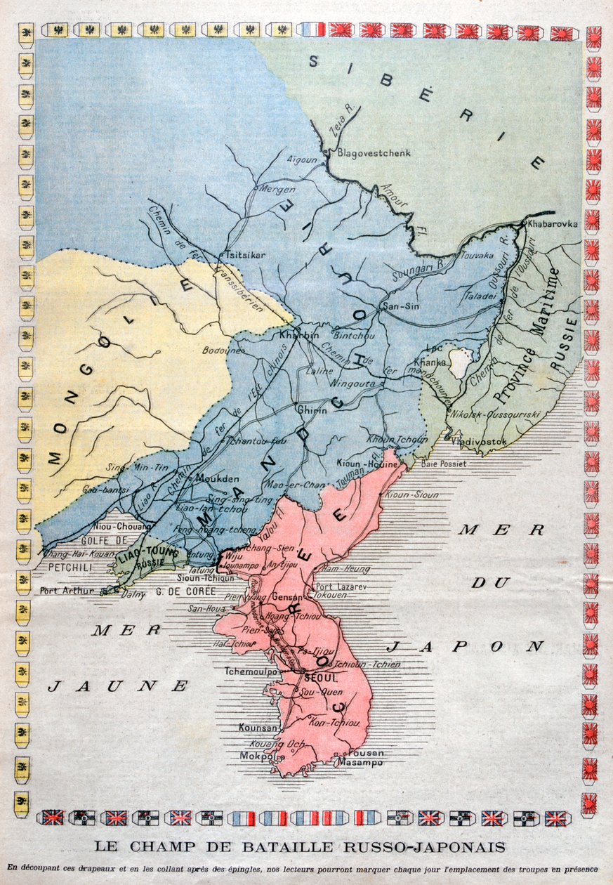 Mapa da Guerra Russo-Japonesa, 1904 de Unbekannt