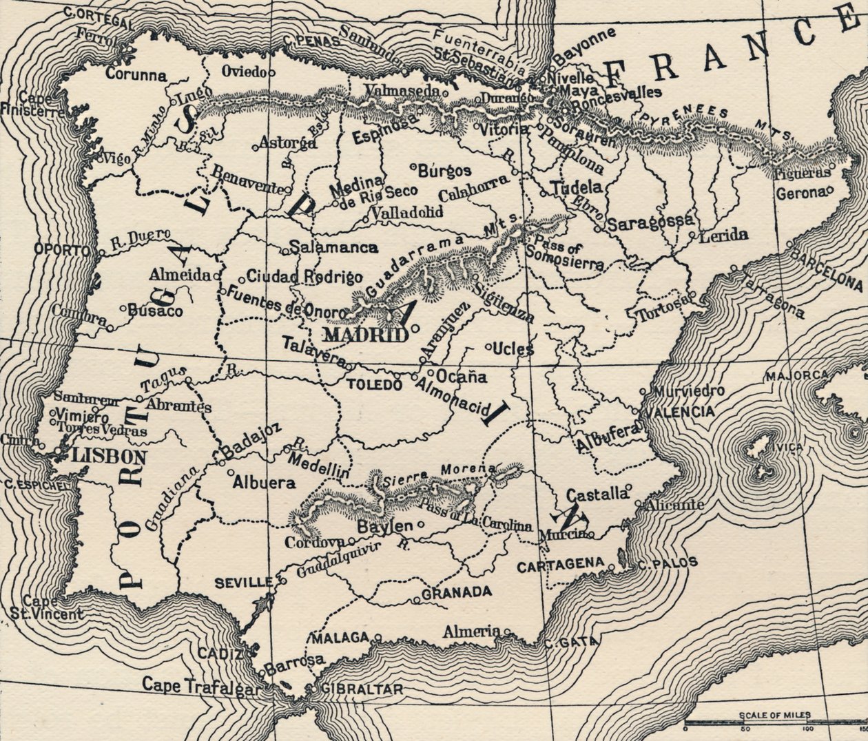 Mapa da Campanha Espanhola, c1807-1814, 1896 de Unbekannt