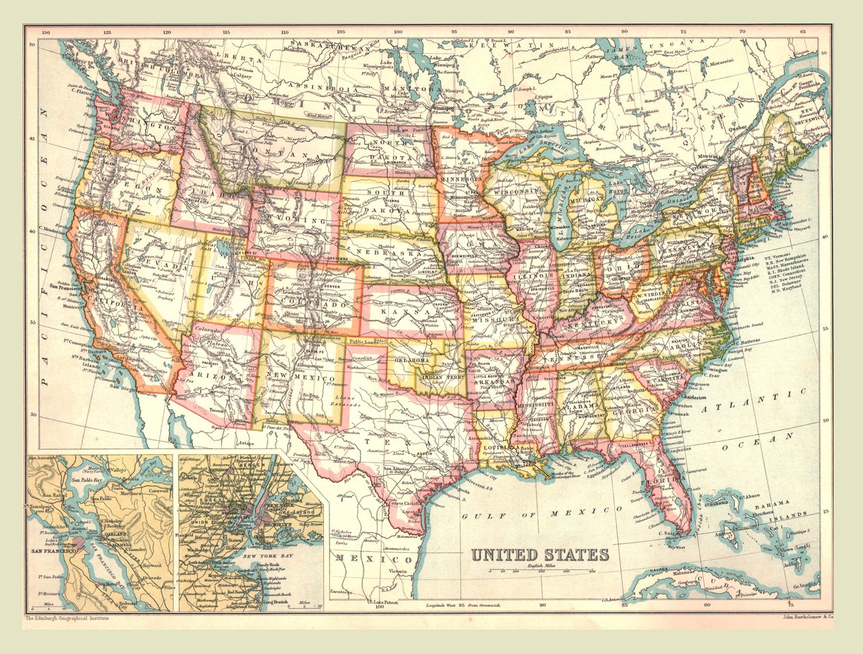 Mapa dos Estados Unidos, 1902. de Unbekannt