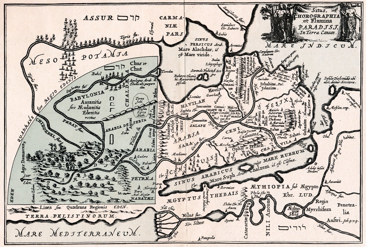 Mapa mostrando a suposta localização do Paraíso de Unbekannt