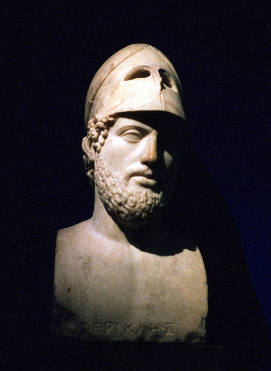 Busto de mármore de Perikles, estadista ateniense c490-429 aC, romano, século II aC de Unbekannt