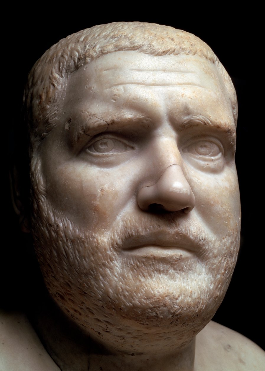 Busto de mármore do imperador romano Balbinus, século III de Unbekannt
