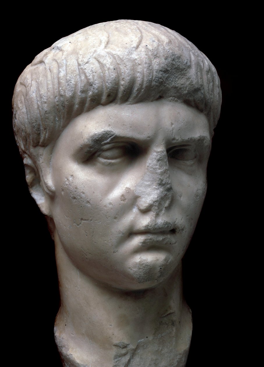 Busto em mármore do imperador romano Nero, século I de Unbekannt