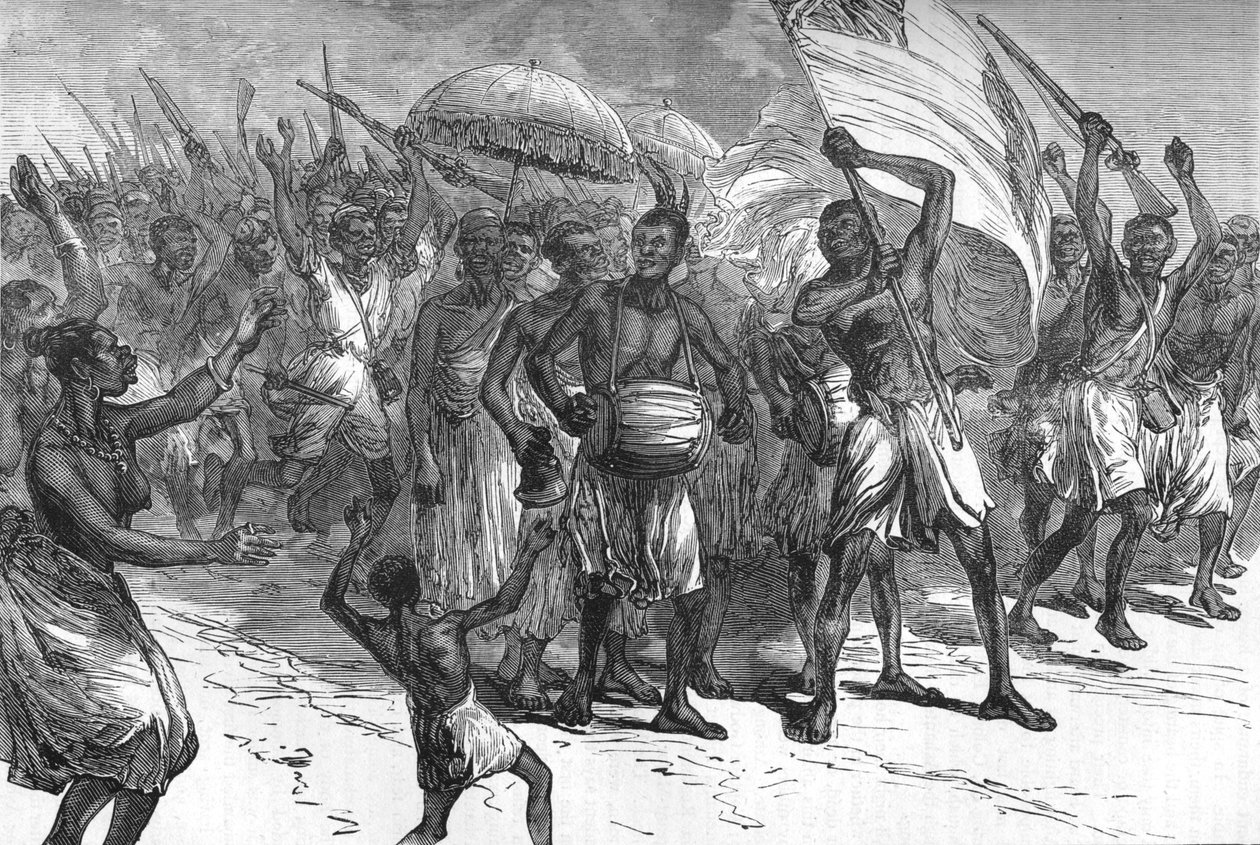 Março dos guerreiros Ashantee, c1880 de Unbekannt