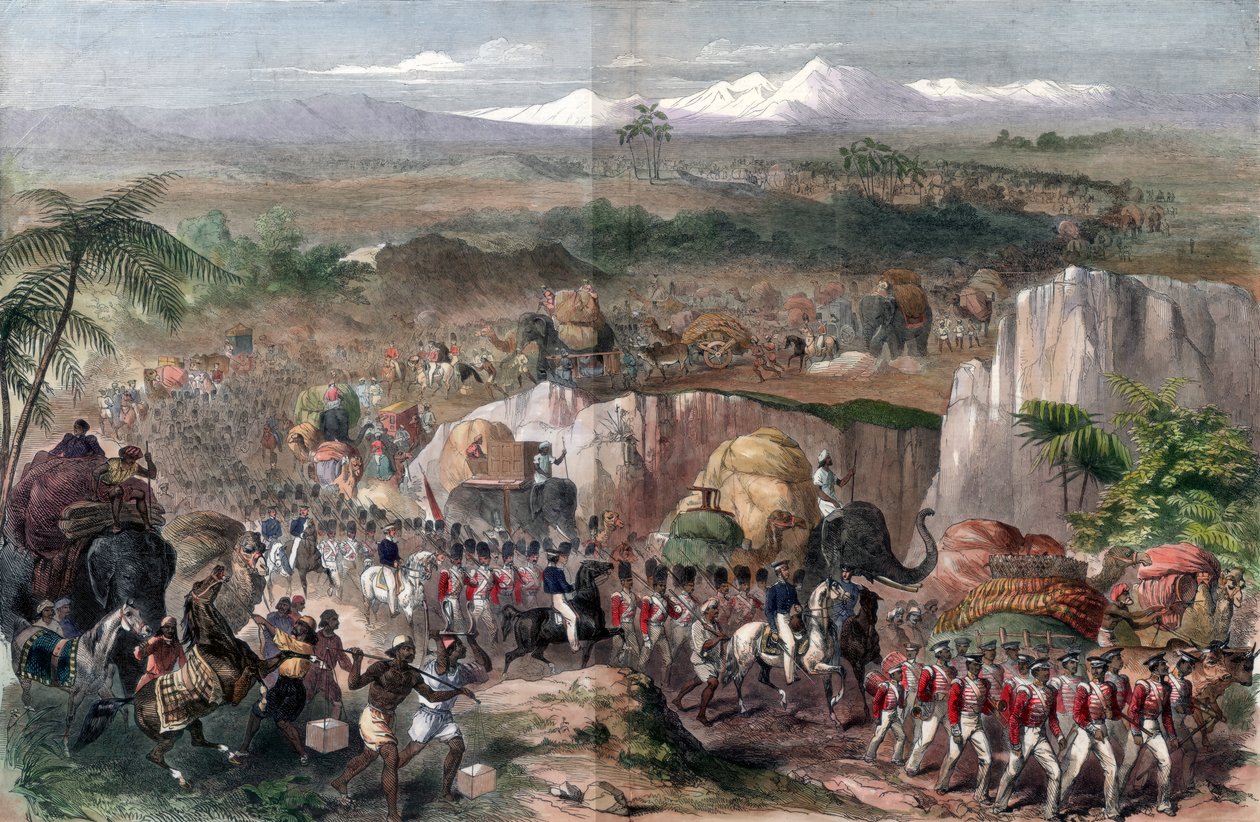 Março de tropas na Índia, 1848 de Unbekannt