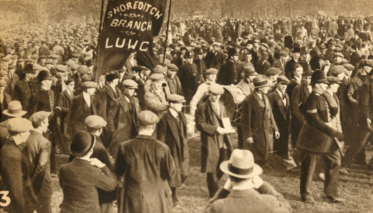 Manifestantes de Shoreditch, protestos por meios, Hyde Park, Londres, 1932, 1933 de Unbekannt