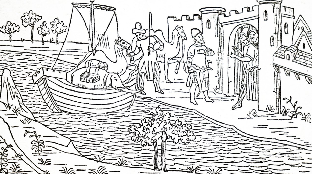 Marco Polo e os seus tios chegam a Hormuz. de Unbekannt