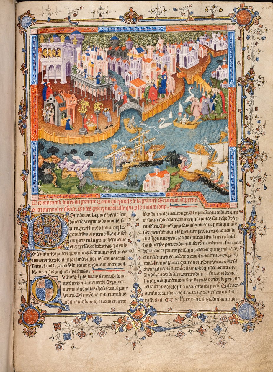 Marco Polos partida de Veneza em 1271 De Marco Polos Travels, ca 1400 de Unbekannt