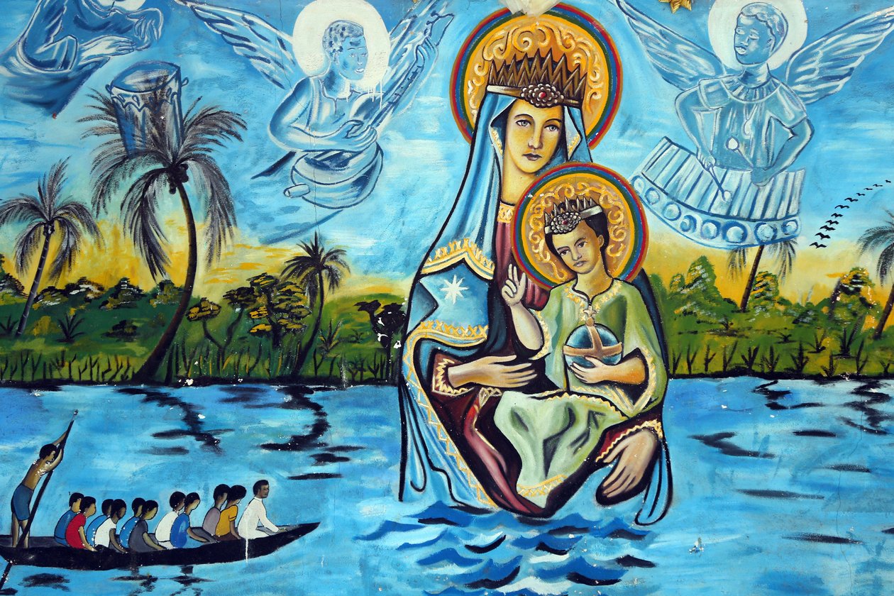 Santuário mariano de Nossa Senhora do Lago Togo. Nossa Senhora do Lago Togo. Pintura de parede. Togo de Unbekannt