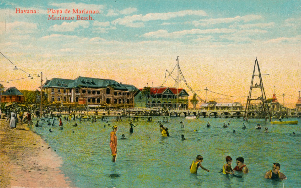 Praia de banho de Marianao, Havana, Cuba, c1910 de Unbekannt