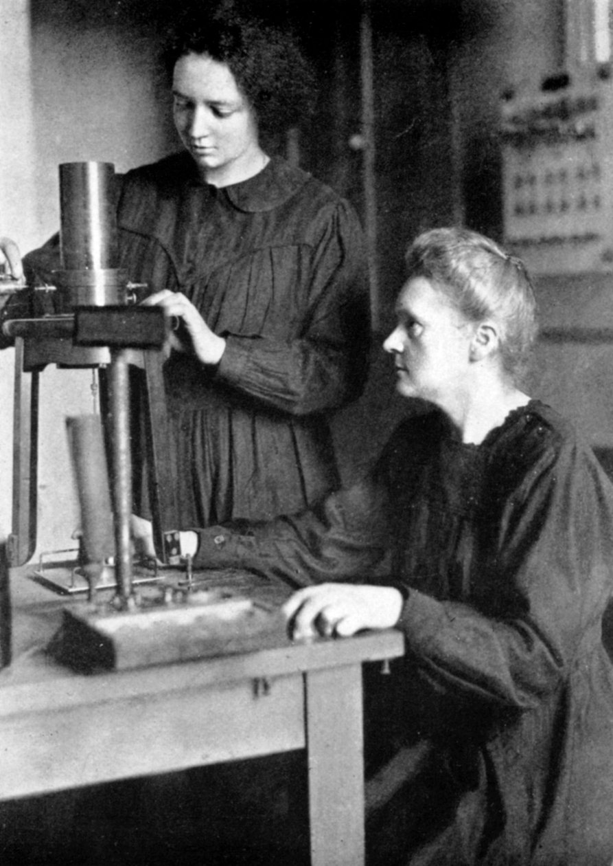 Marie Curie, física francesa nascida na Polônia e sua filha Irene, 1925 de Unbekannt