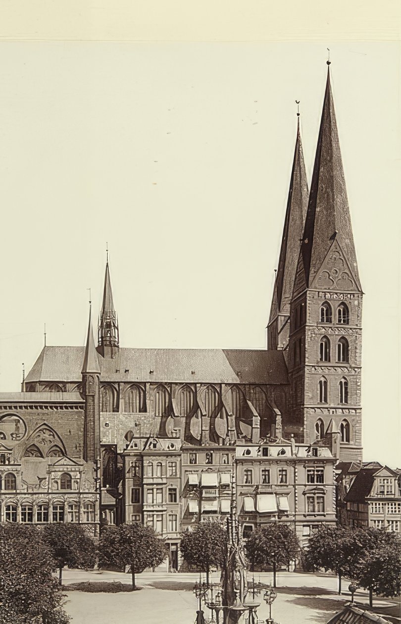 Marienkirche em Lübeck. Por volta de 1900 de Unbekannt