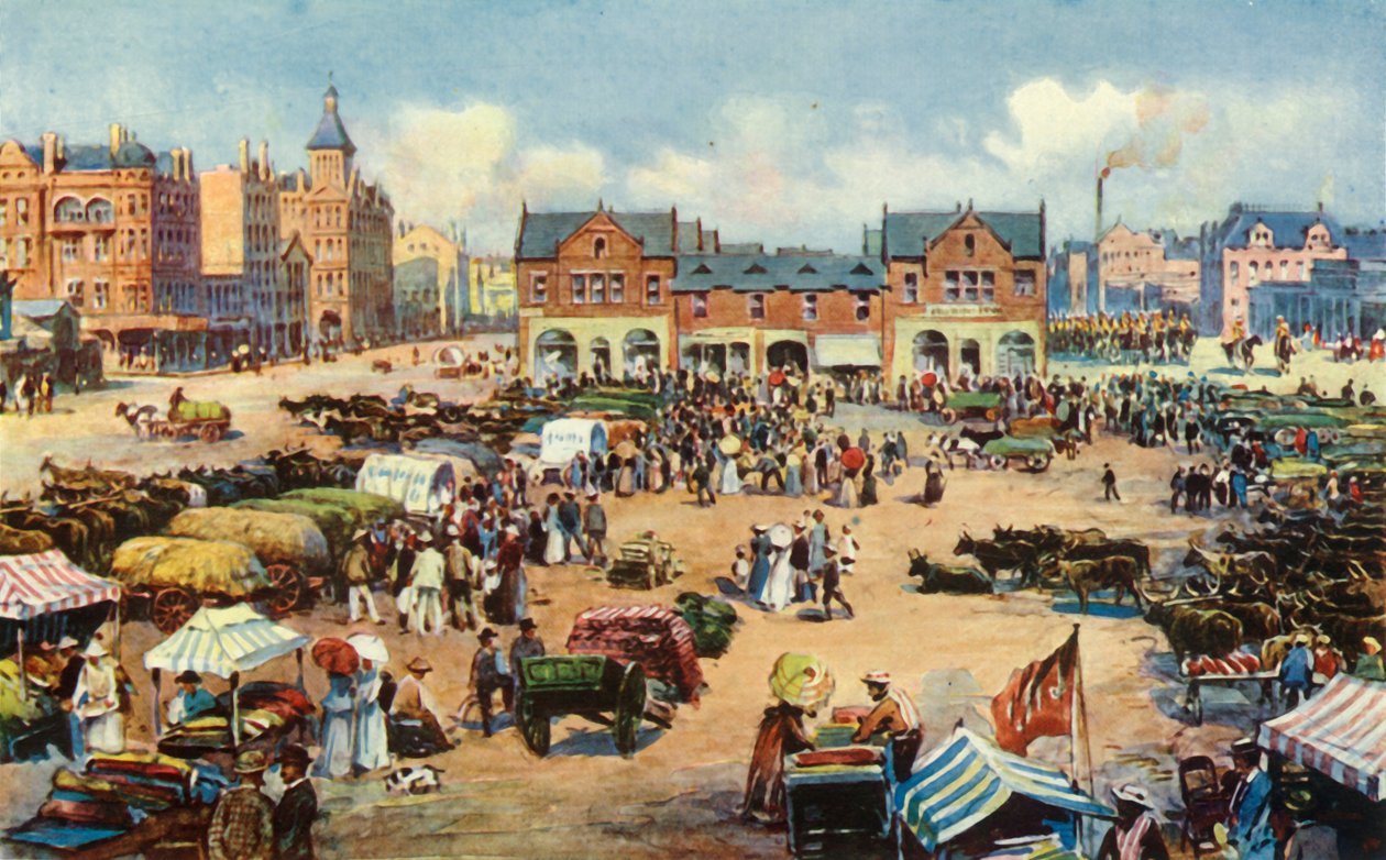 Praça do mercado, Joanesburgo, 1901. de Unbekannt