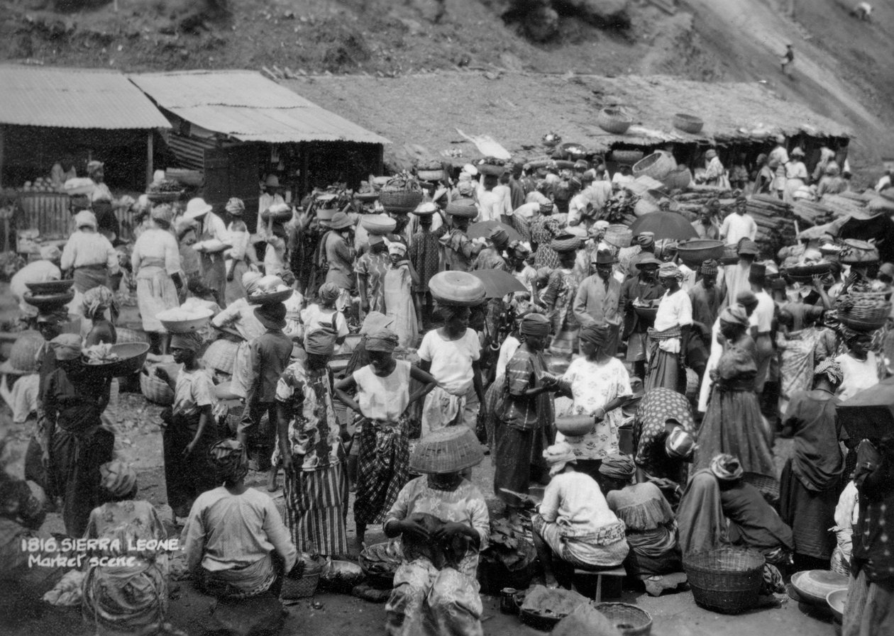 Cena do mercado, Serra Leoa, século XX de Unbekannt