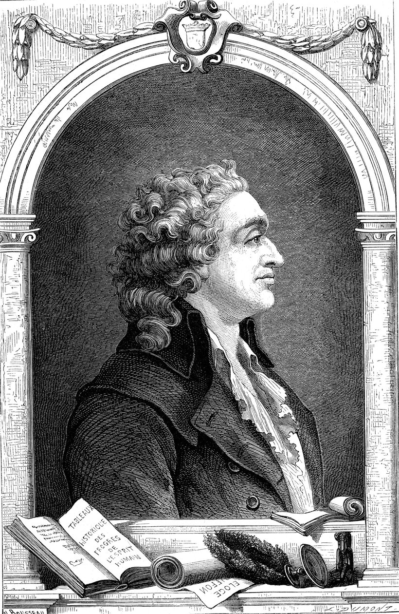 Marquês de Condorcet 1743-1798, filósofo e sociólogo do Iluminismo francês, 1874 de Unbekannt