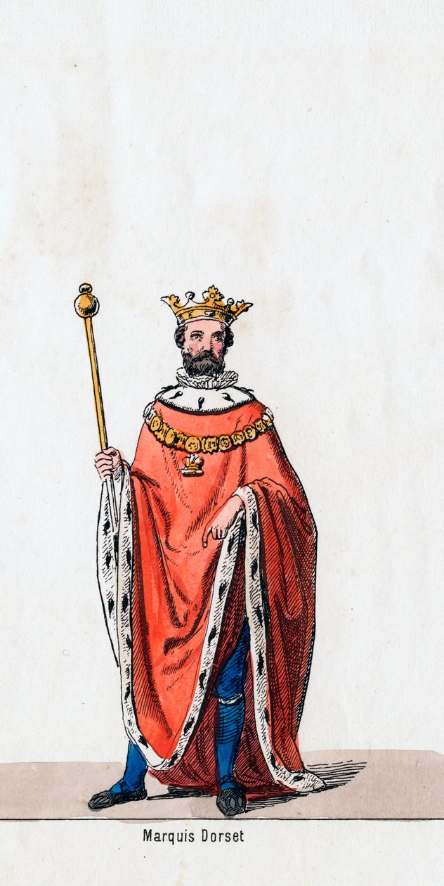 Marquês de Dorset, figurino para a peça de Shakespeares, Henrique VIII, século XIX de Unbekannt