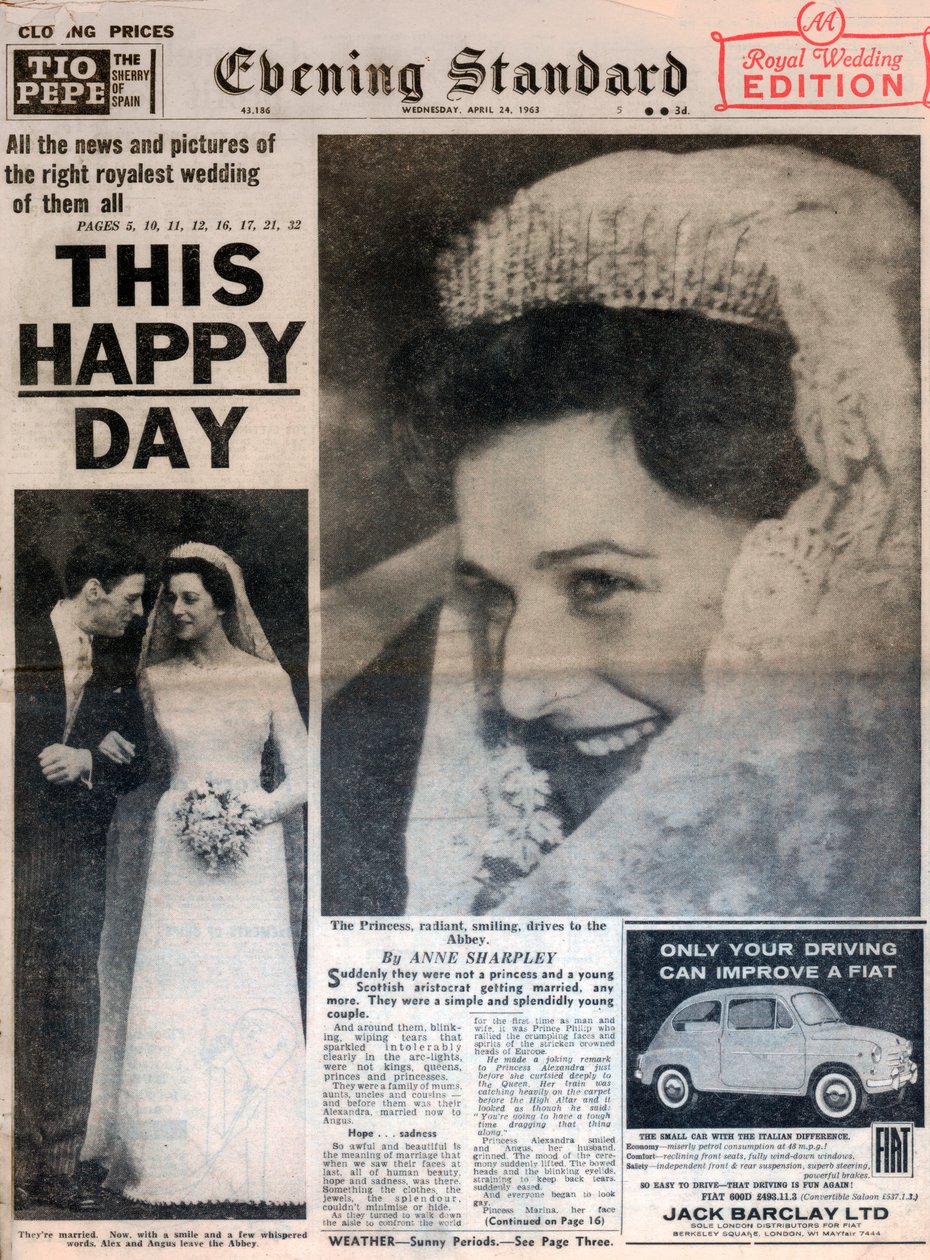 Casamento da princesa Alexandra e Angus Ogilvy, 24 de abril de 1963 de Unbekannt