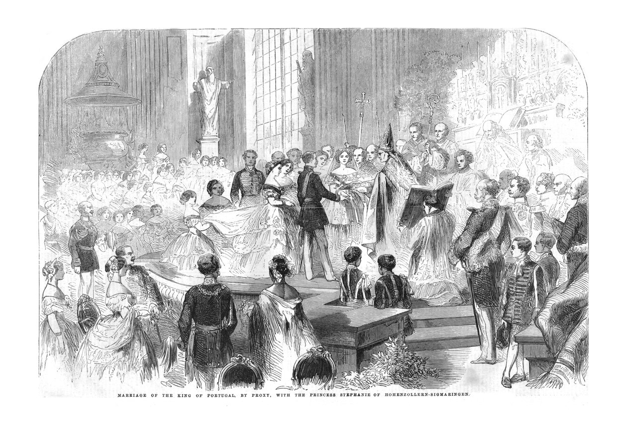 Casamento do rei de Portugal, por procuração, com a princesa Stephanie, 1858 de Unbekannt