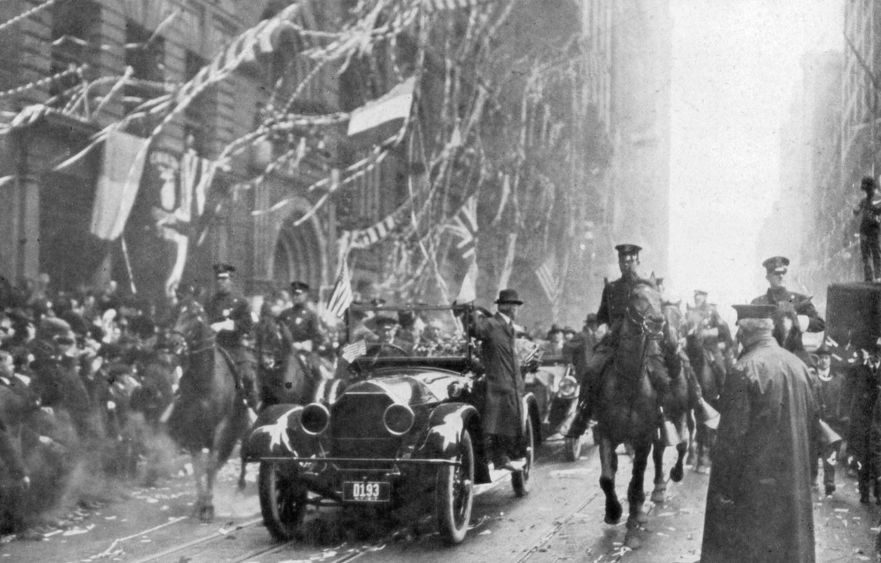Marechal Joffre e Viviani chegam a Nova York, Primeira Guerra Mundial, 9 de maio de 1917 de Unbekannt