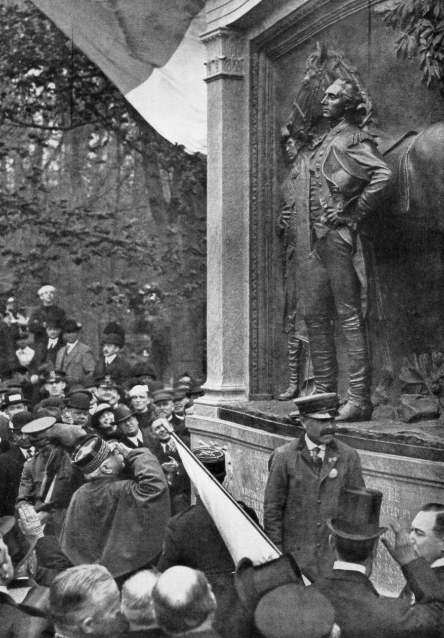 Marechal Joffres homenageia o Marquês de Lafayette, Prospect Park, Brooklyn, Nova York, EUA, 1917 de Unbekannt