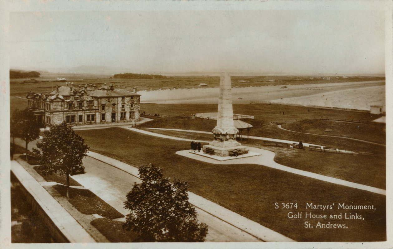 Monumento dos mártir, casa do golfe e ligações, St. Andrews, c1900. de Unbekannt