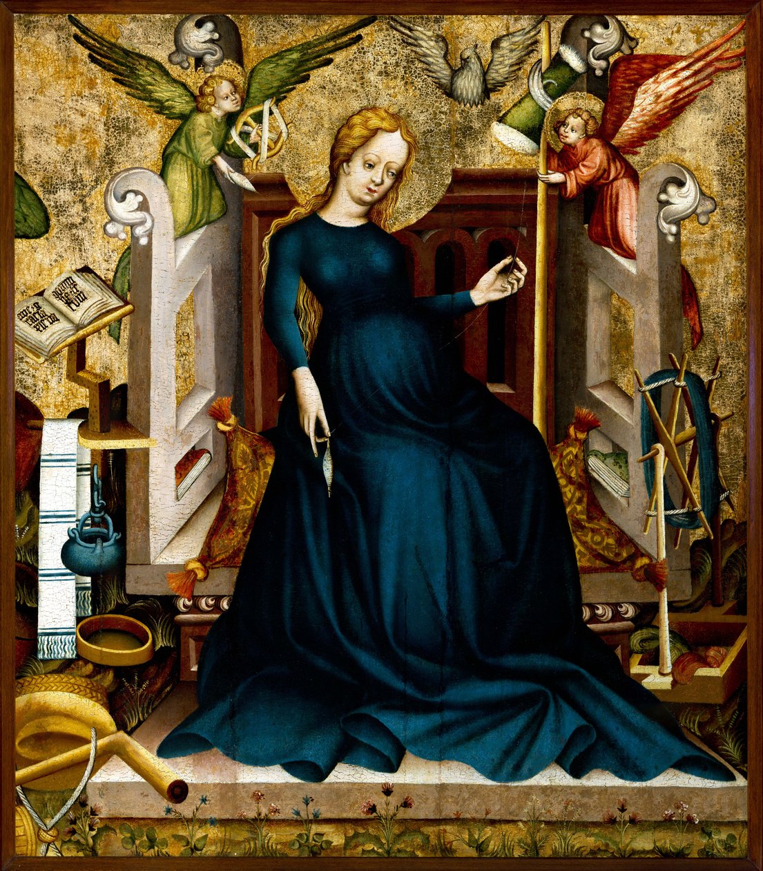 Maria na roda giratória de Güssing, c.1410. de Unbekannt