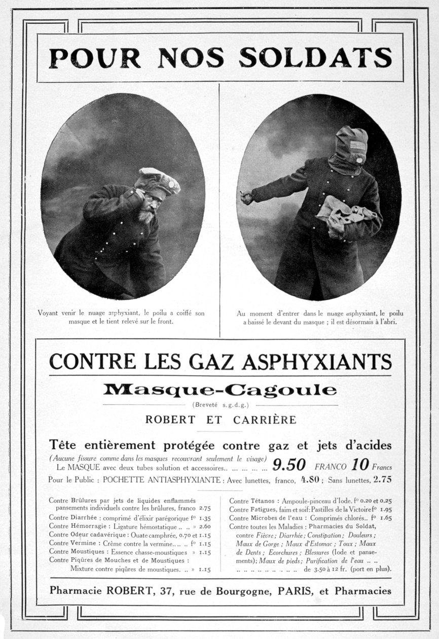 Máscara de propaganda de máscara de gás, 1915 de Unbekannt