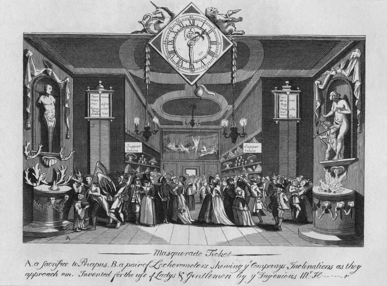 Bilhete de máscaras, 1727, 1827. de Unbekannt