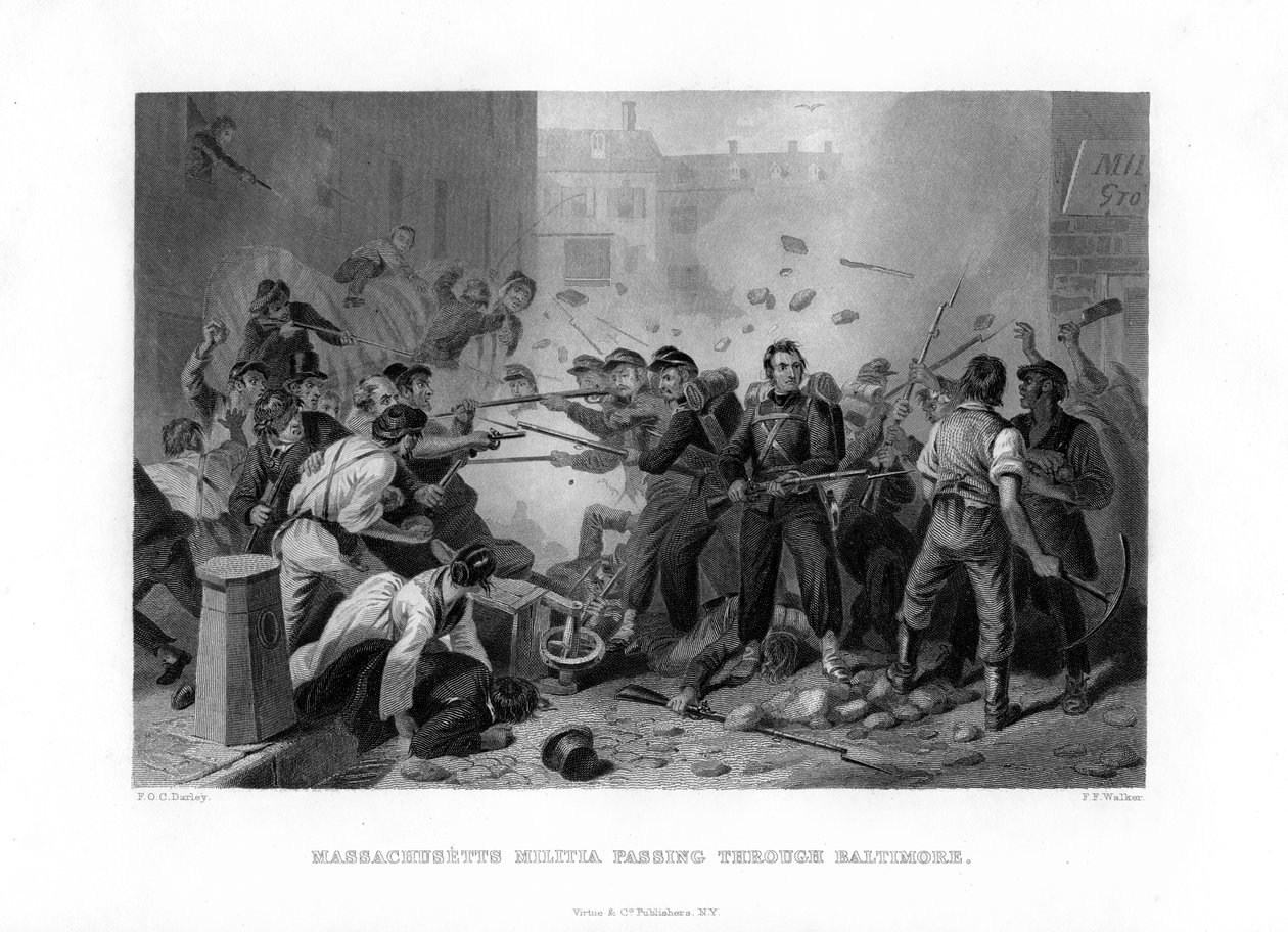 Milícia de Massachusetts passando por Baltimore, 1861 1862-1867 de Unbekannt