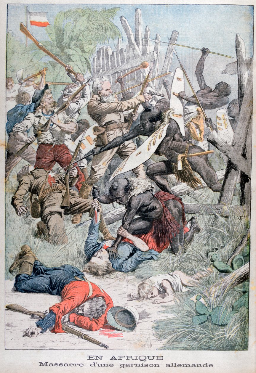Massacre de uma guarnição alemã em Damaraland, sudoeste da África, 1903 de Unbekannt