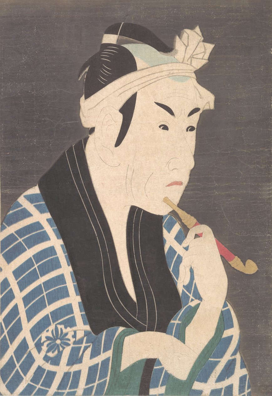Matsumoto Koshiro IV como o vendedor de peixes Gorobei, provavelmente l..., provavelmente no final da década de 1880 ou início da década de 1890. de Unbekannt
