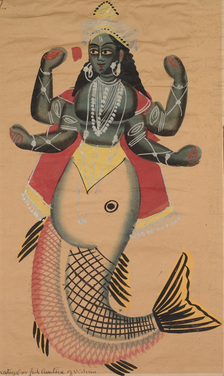Matsya, peixe Avatara de Vishnu, 1800. de Unbekannt