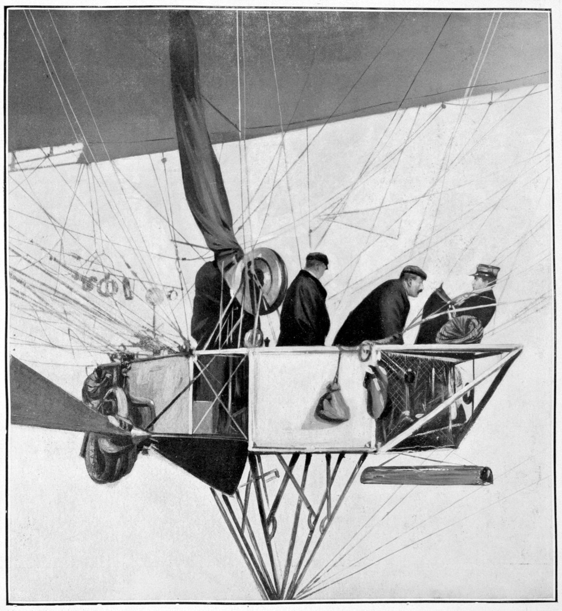 Maurice Berteaux, ministro da Guerra no dirigível Lebaudy, 3 de novembro de 1905 de Unbekannt
