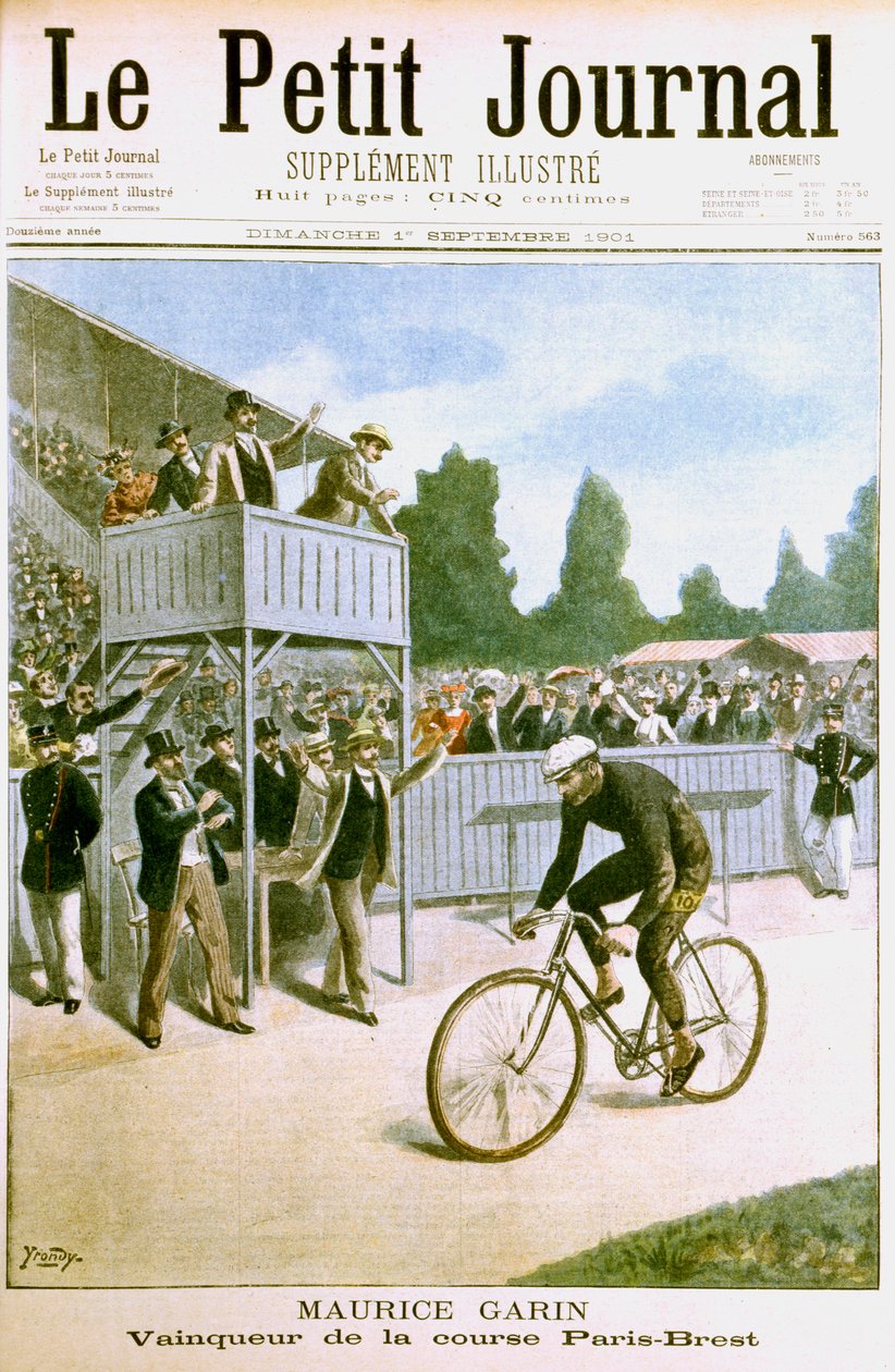 Maurice Garin vence a corrida de bicicleta Paris-Brest, 1901 de Unbekannt