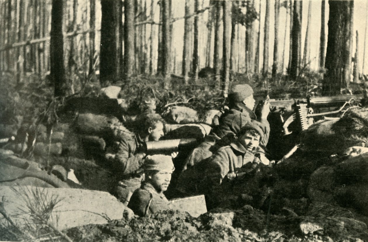 Arma máxima em ação na Frente Britânica, Primeira Guerra Mundial, 1915, c1920. de Unbekannt