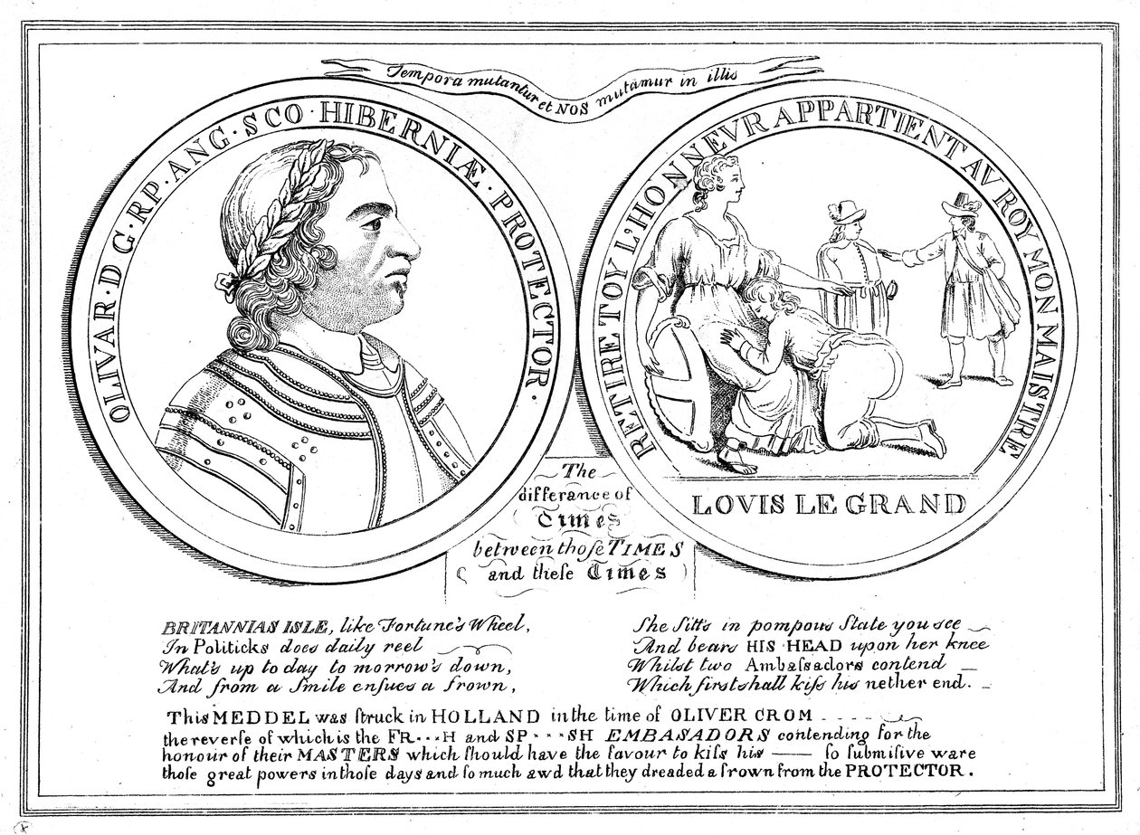 Medalha da época de Oliver Cromwell, século XVII de Unbekannt