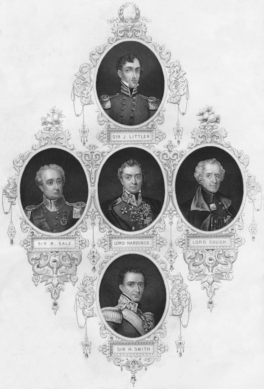 Retratos medalhão de figuras militares britânicas, meados do século XIX. de Unbekannt