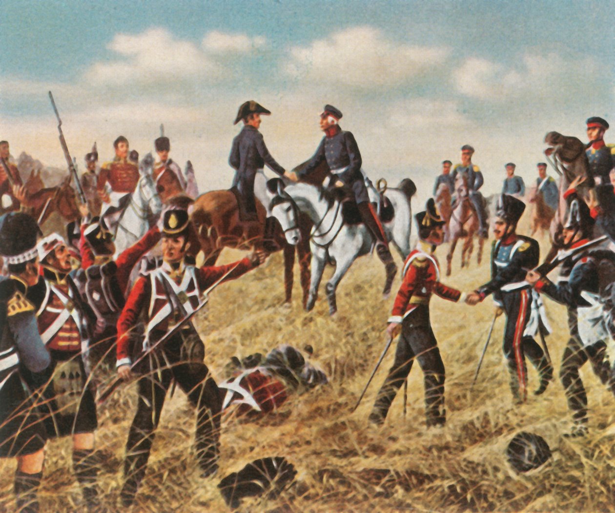 Reunião de Wellington e Blücher em Waterloo, em 18 de junho de 1815, 1936. de Unbekannt