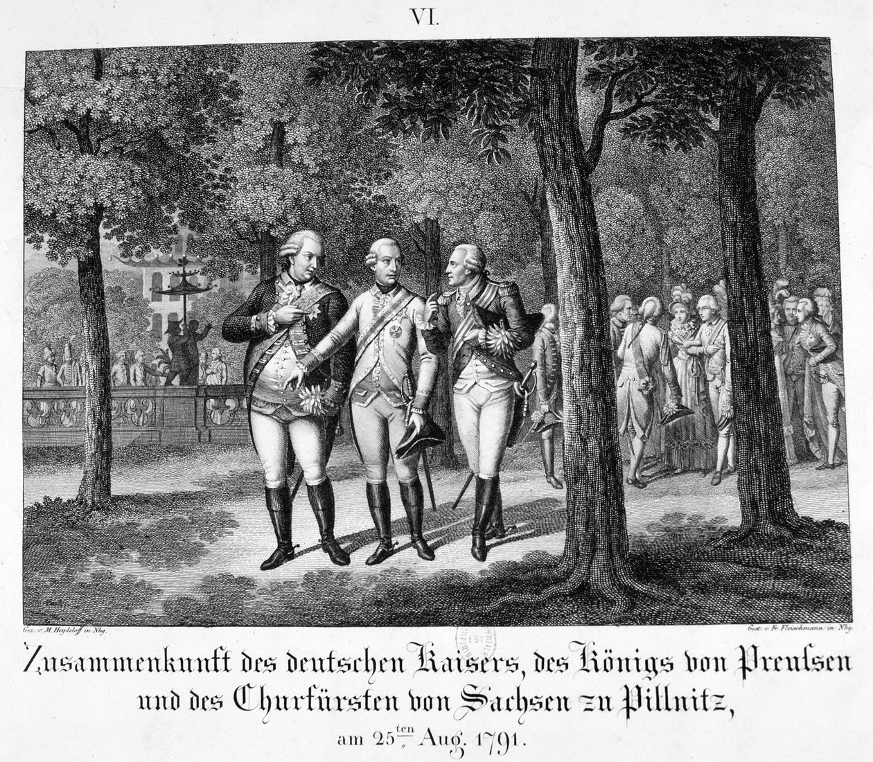 Encontro com o imperador alemão, 25 de agosto de 1791, século XIX de Unbekannt