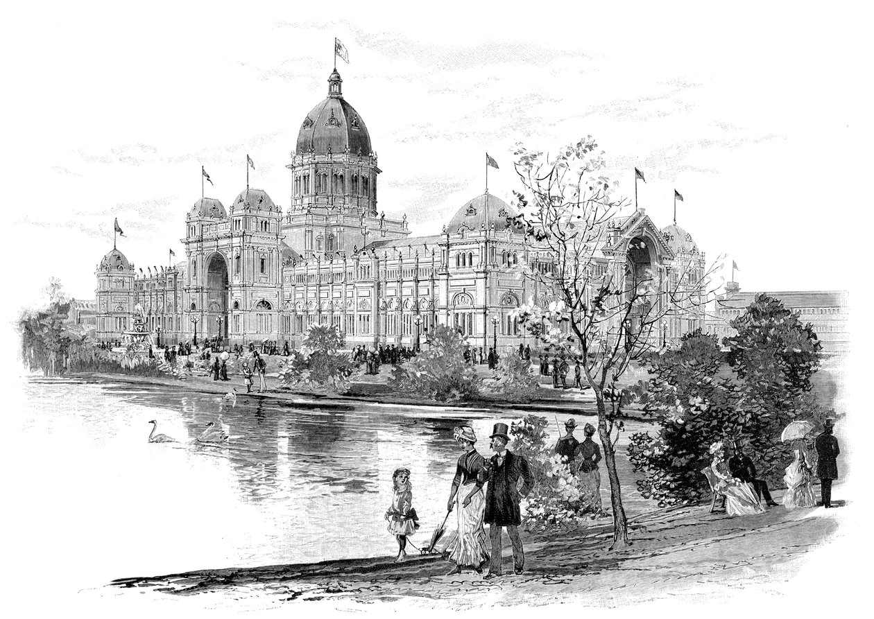 Edifício de exposições de Melbourne, Victoria, Austrália, 1886 de Unbekannt
