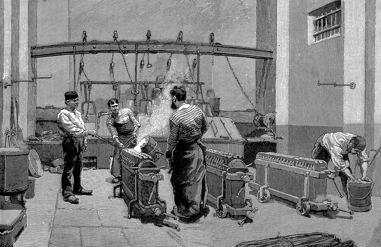 Casa de fusão na casa da moeda de Paris, 1892 de Unbekannt
