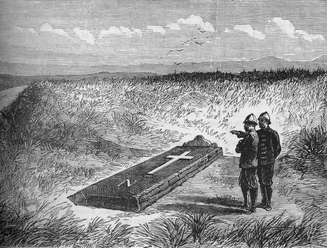 Pedra memorial no local em que o príncipe Louis Napoleão foi morto, c1880 de Unbekannt