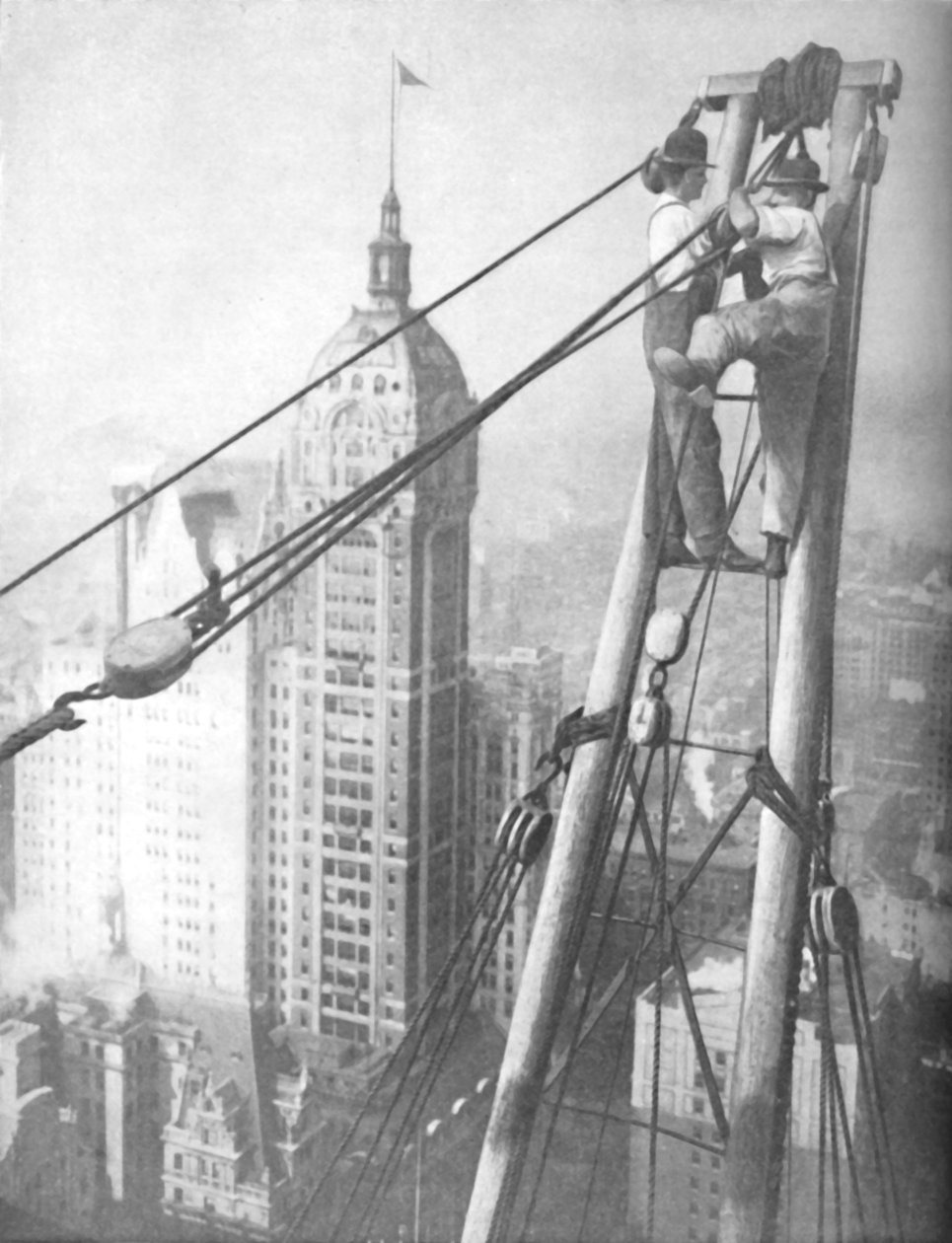 Homens cujo nervo supera o de um alpinista em um precipício, c1935 de Unbekannt