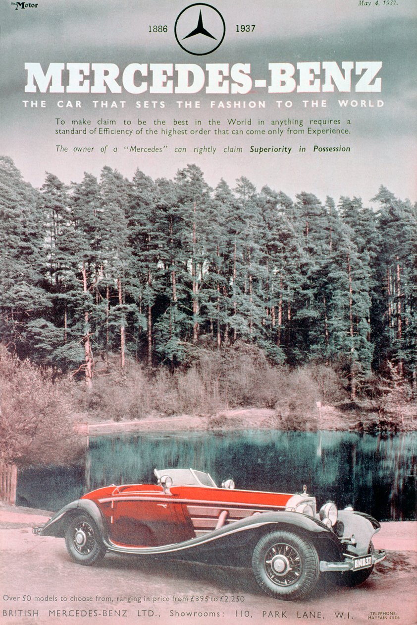 Anúncio de carro da Mercedes-Benz, 1937 de Unbekannt