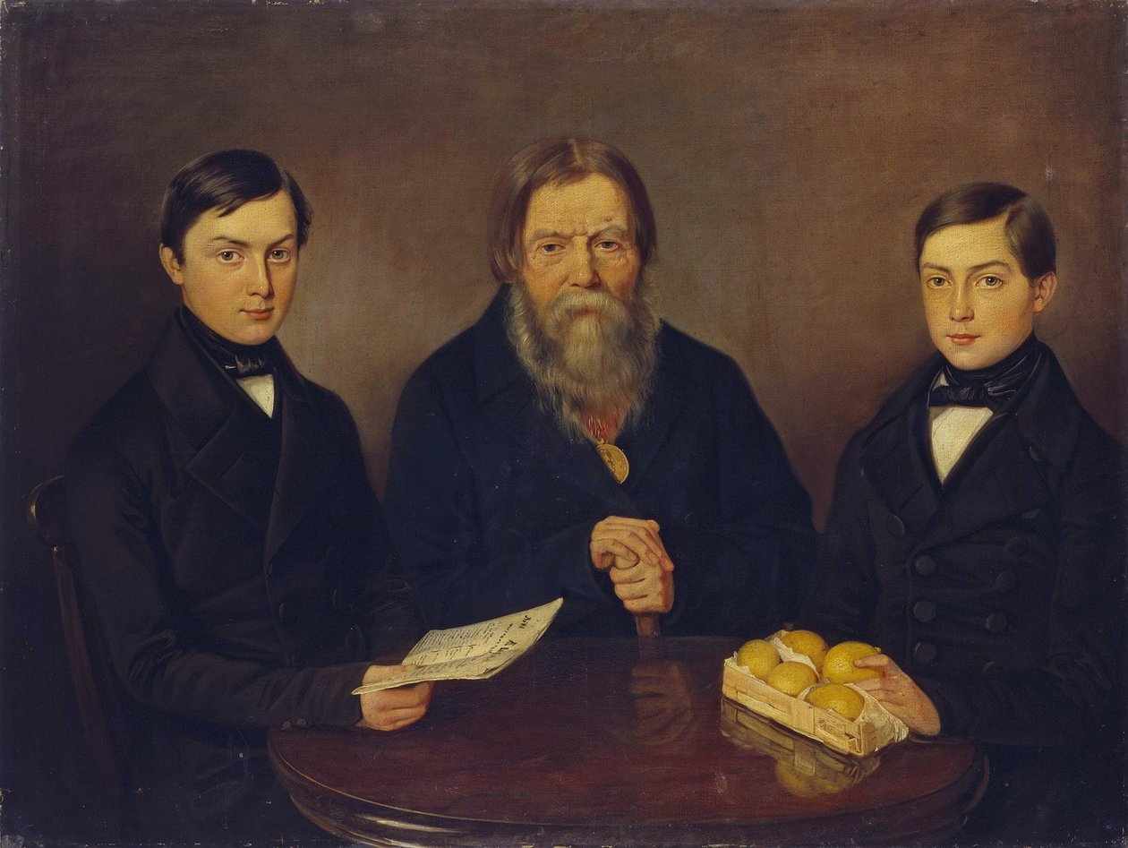 Mercador Smurov com filhos, década de 1840 de Unbekannt
