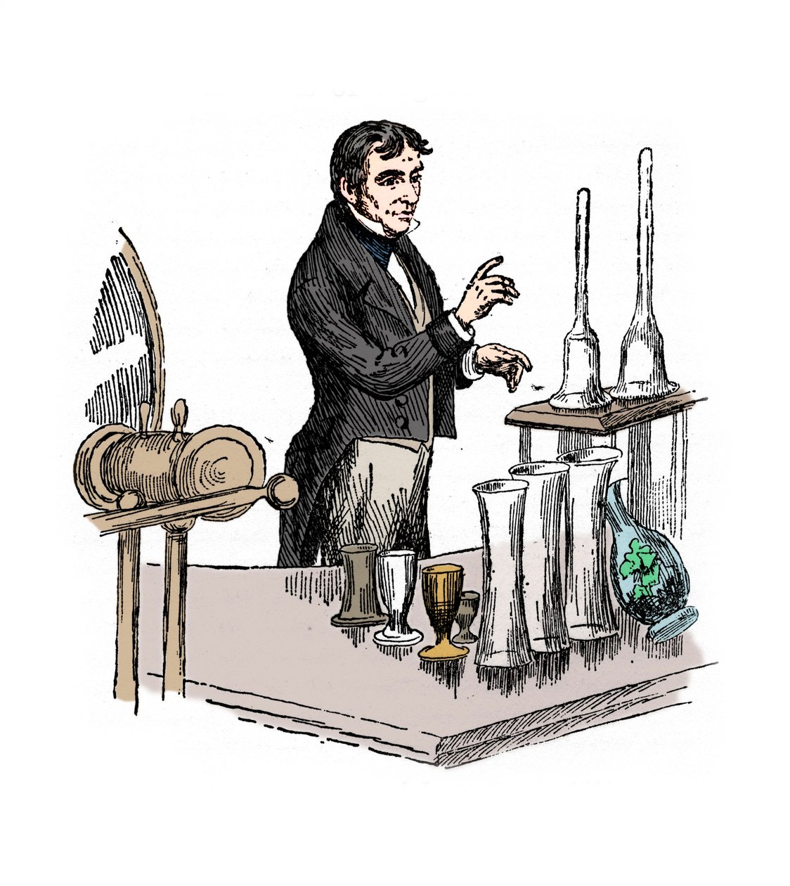 Michael Faraday palestrando na Royal Institution, Londres, 1835, século XX. de Unbekannt