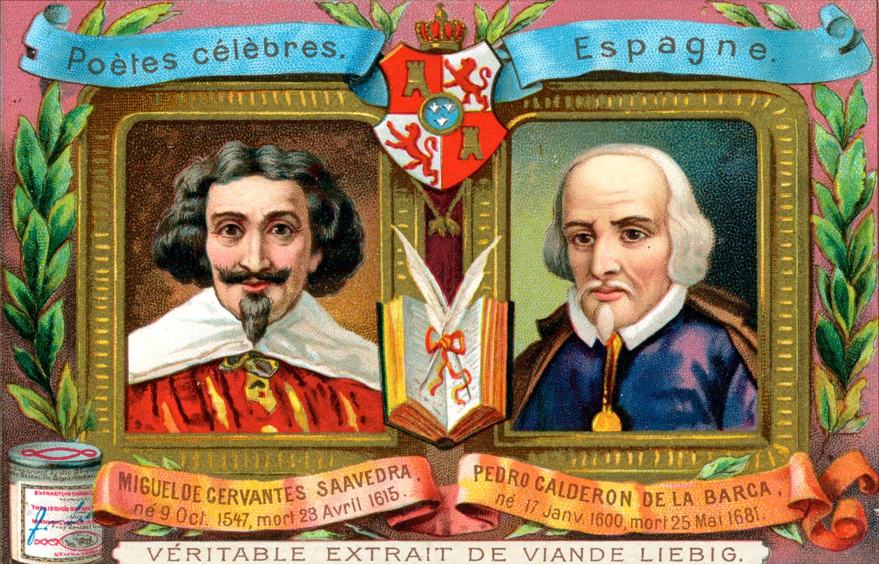 Miguel de Cervantes Saavedra e Pedro Calderón De La Barca, c1900 de Unbekannt